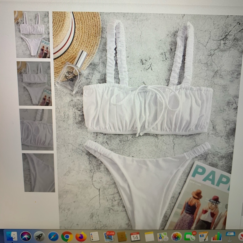 ZAFUL Elastic Straps Ruched Bikini Swimsuit